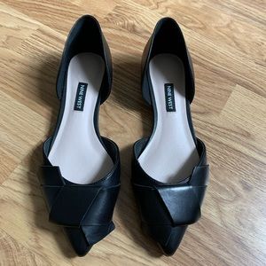 Nine West Black Leather Flats